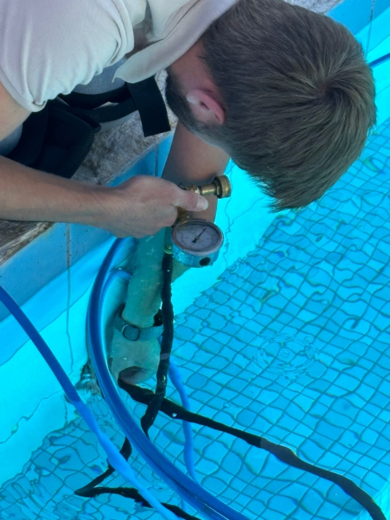 Test pression, détection de piscine